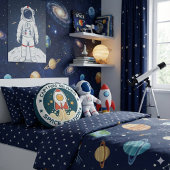 Coussins Ronds Navire spatial personnalisé pour enfants
