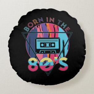 Coussins Ronds Né dans la bande de cassette Vintage des années 80