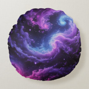 Coussins Ronds Nébuleuse de galaxie cosmique Conception d'art spa
