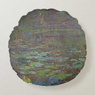 Coussins Ronds Nénuphars de Claude Monet au coucher du soleil