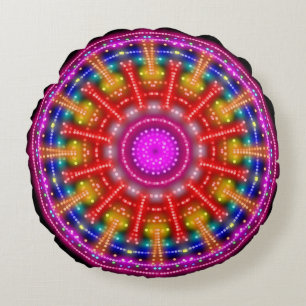 Coussins Ronds Neon Medallion