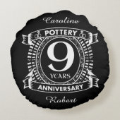 Coussins Ronds Neuf ans mariage de la poterie (Dos)