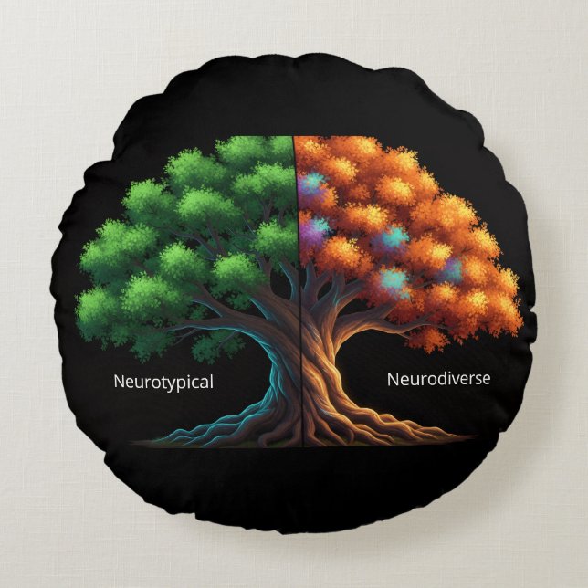 Coussins Ronds Neurotypique vs. Neurodiverse (Devant)