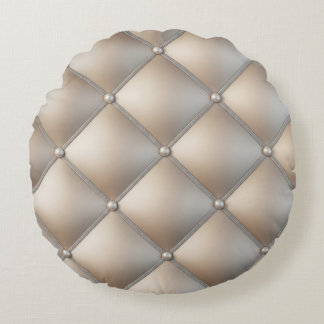 Coussins Ronds Neutral 3D Diamond Throw Pillow: AccessorizedPearl