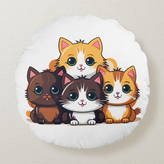 Coussins Ronds Nip de chat (Devant)