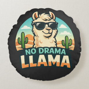 Coussins Ronds No Drama Llama - Royaume des Créatures