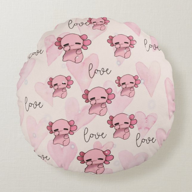 Coussins Ronds Noël axolotl (Devant)