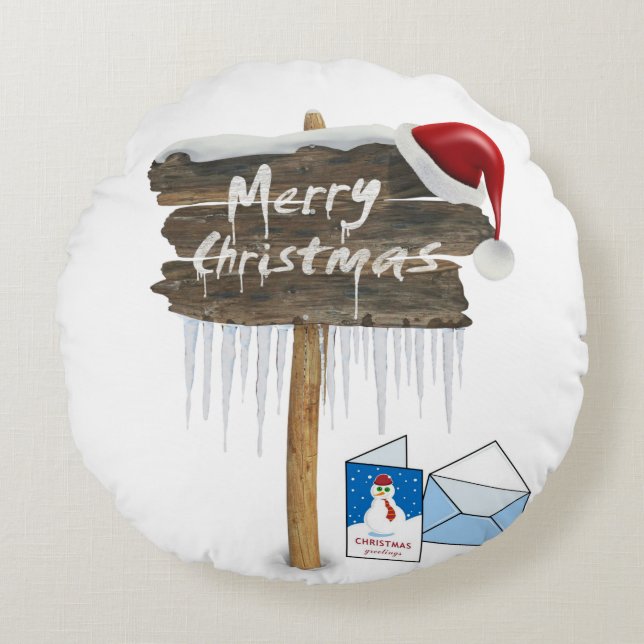 Coussins Ronds Noël Coussin, Joyeux Noël (Devant)