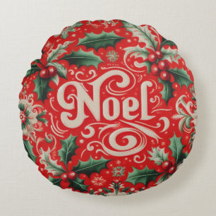 Coussins Ronds Noel de Noël Rouge et Vert
