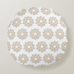 Coussins Ronds Noël Star Gold Argent Motif Calligraphie Art