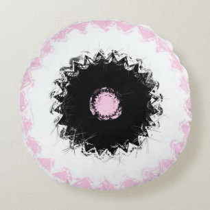 Coussins Ronds Noir, blanc et rose Chalk Abstrait