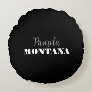 Coussins Ronds Noir minimaliste personnel moderne