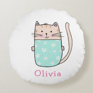 Coussins Ronds Nom de jolies filles chats