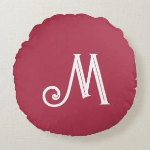 Coussins Ronds Nom de monogramme rose profond