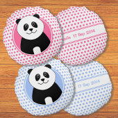 Coussins Ronds Nom de taches bleu panda mignonne sur le dos