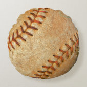 Coussins Ronds Nom et numéro personnalisés Baseball blanc (Devant)