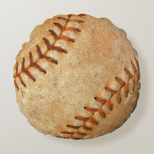 Coussins Ronds Nom et numéro personnalisés Baseball blanc (Devant)