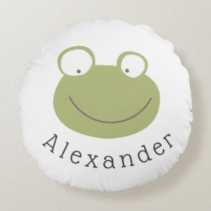 Coussins Ronds Nom personnalisable Cute Frog