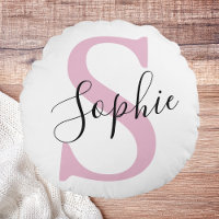 Nom personnalisé moderne Monogramme rose
