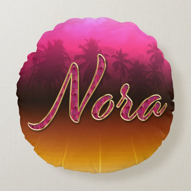 Coussins Ronds Nora Prénom (Devant)