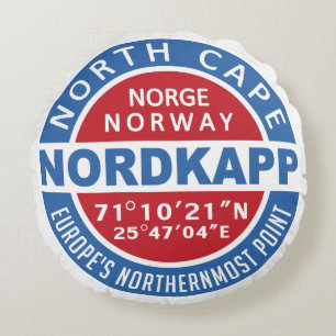 Coussins Ronds NORDKAPP Norvège oreiller à lancer personnalisé