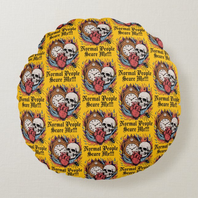 Coussins Ronds Normal People Scare Me (Devant)