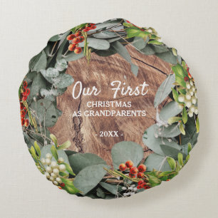 Coussins Ronds Notre premier Noël en grands-parents Photo