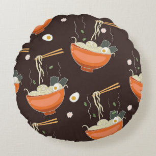 Coussins Ronds Nouilles Ramen : Graphiques Vintages