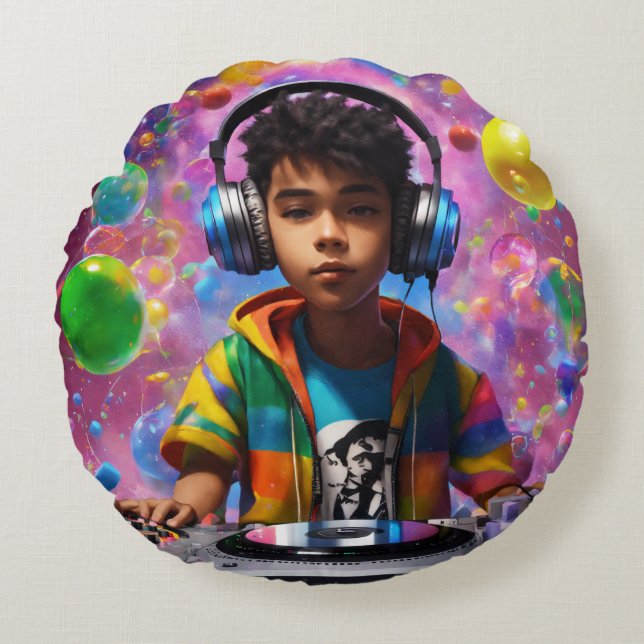 Coussins Ronds Nouveaux oreillers DJ Design (Devant)