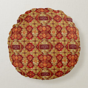 Coussins Ronds Nouvelle année lunaire moderne motif asiatique mod