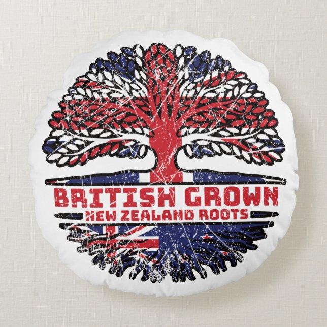 Coussins Ronds Nouvelle-Zélande Royaume-Uni British Tree Roots (Devant)