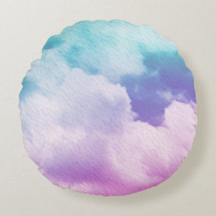 Coussins Ronds nuage doux fantastique avec couleur dégradé pastel