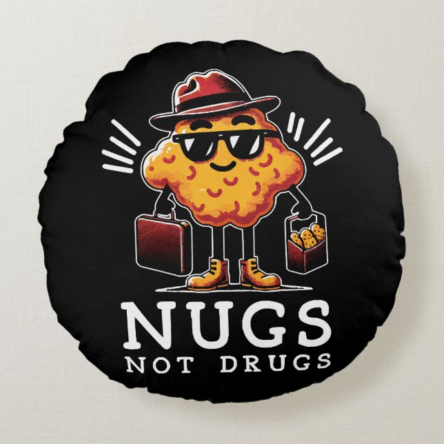Coussins Ronds Nuggets Croustillants Pas de Drogue (Devant)
