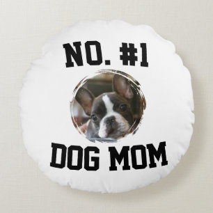 Coussins Ronds Numéro 1 chien Maman Fête des Mères Amoureux des A