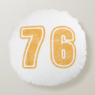 Coussins Ronds Numéro 76 Sur Le Devant Gros Gras 76 Équipe Groupe