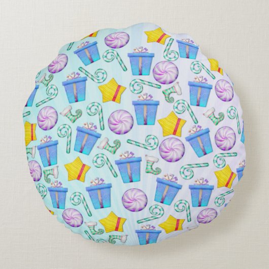 Coussins Ronds O Christmas Whimsey Folk Art (Dos)