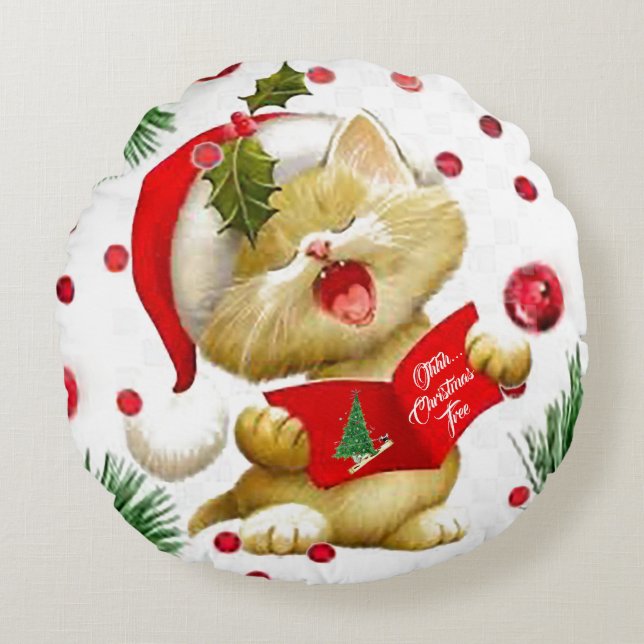 Coussins Ronds O Oreiller rond Arbre de Noël (Devant)