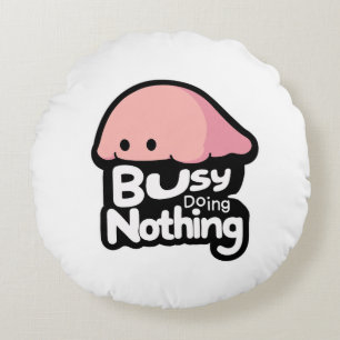 Coussins Ronds Occupé à Rien Faire - Joli Blob Rose