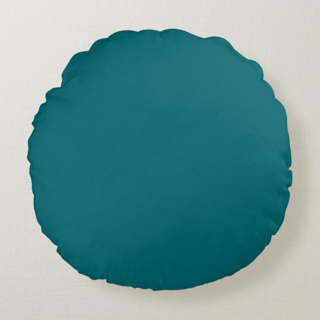 Coussins Ronds Ocean Harbour Blue, Turquoise Jewel Tone Solid Col (Devant)