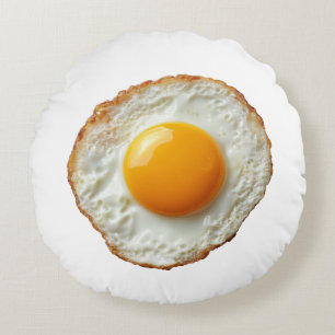 Coussins Ronds OEuf frit cuit au jaune doré