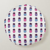 Coussins Ronds Oeufs de Pâques aux fleurs et au ruban (Dos)