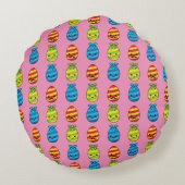 Coussins Ronds Oeufs de Pâques de Kawaii avec des rubans (Dos)