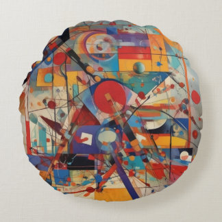 Coussins Ronds Oeuvre Abstraite moderne