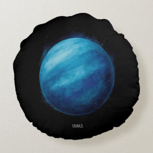 Coussins Ronds Oeuvre de la planète Uranus - Illustration de l'es