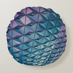 Coussins Ronds oeuvres d'art turquoise et rose