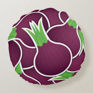 Coussins Ronds Oignons violets funky