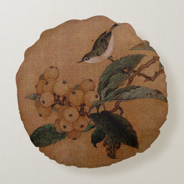 Coussins Ronds Oiseau argenté et loquès (Dos)