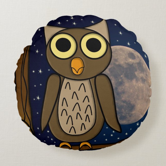 Coussins Ronds Oiseau de nuit (Devant)