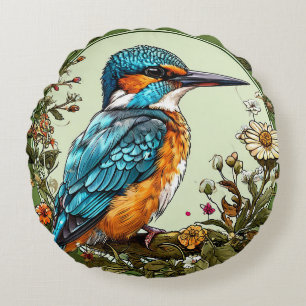 Coussins Ronds Oiseau Martin-Pêcheur Cadeau pour Décoration de Ma