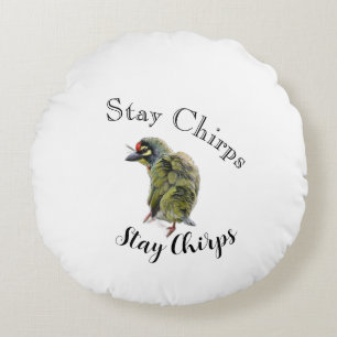 Coussins Ronds Oiseau Moderne Graphique Rester Gazouiller Amour N